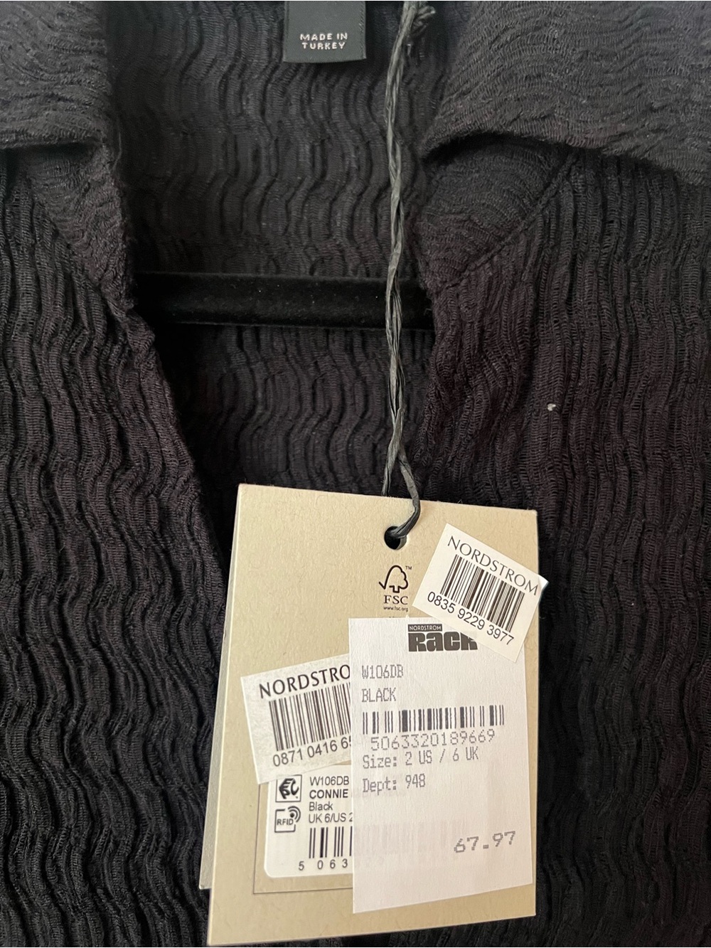 AllSaints Black Long-Sleeve Button Midi Dress - Picture 2 of 6